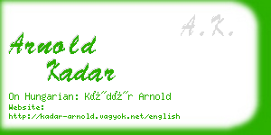 arnold kadar business card